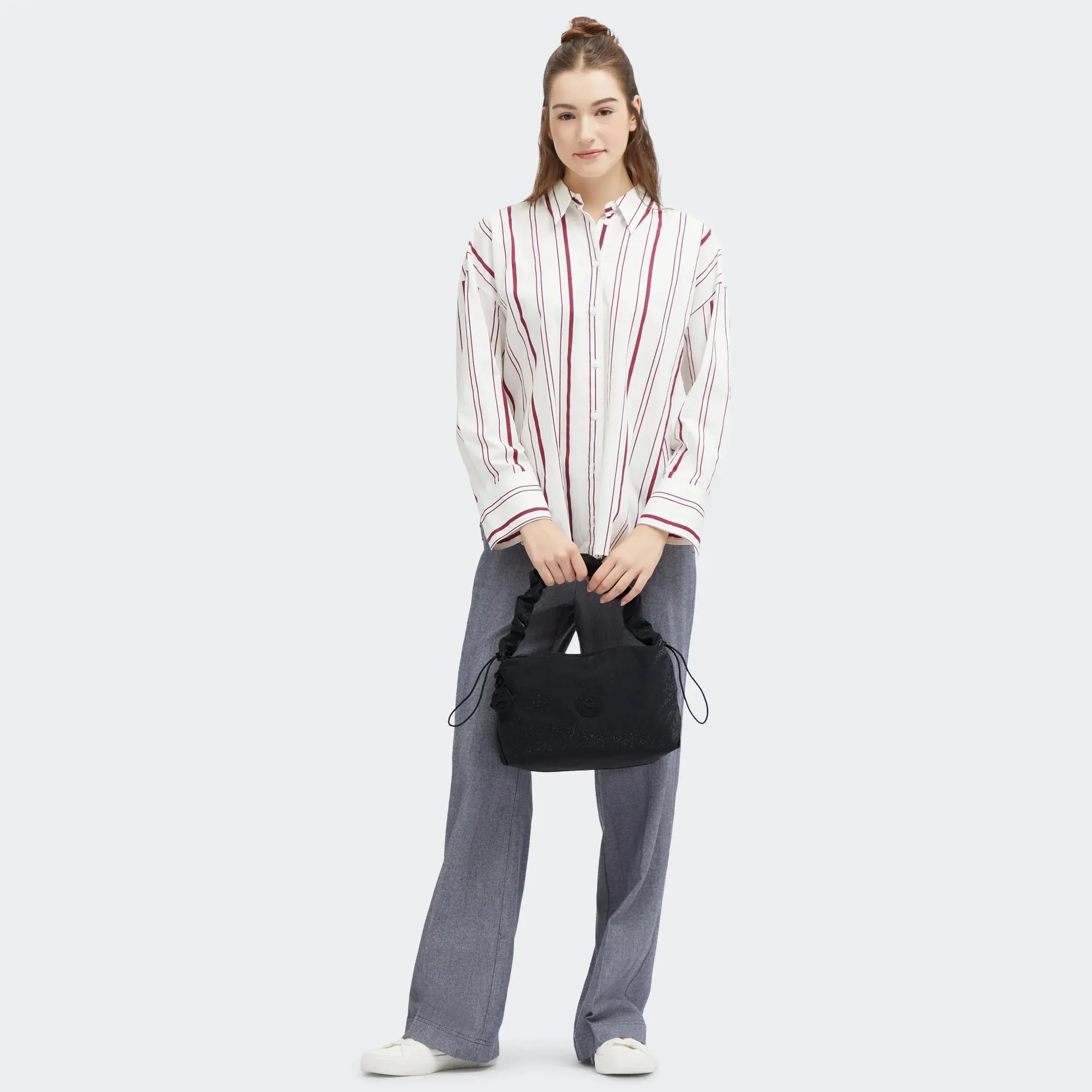 Eleni Medium Smooth Satin Shoulder Bag