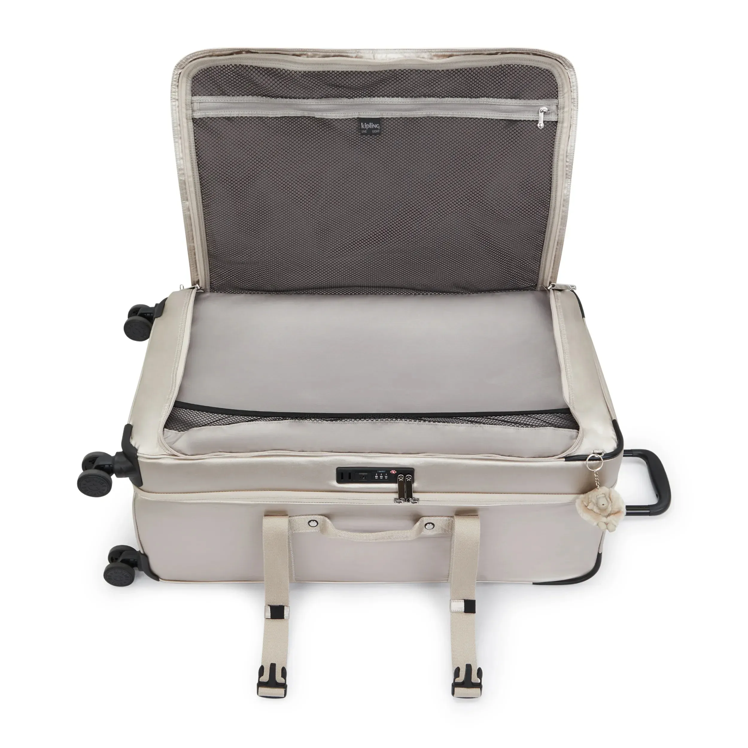 Spontaneous Large Metallic Rolling Luggage