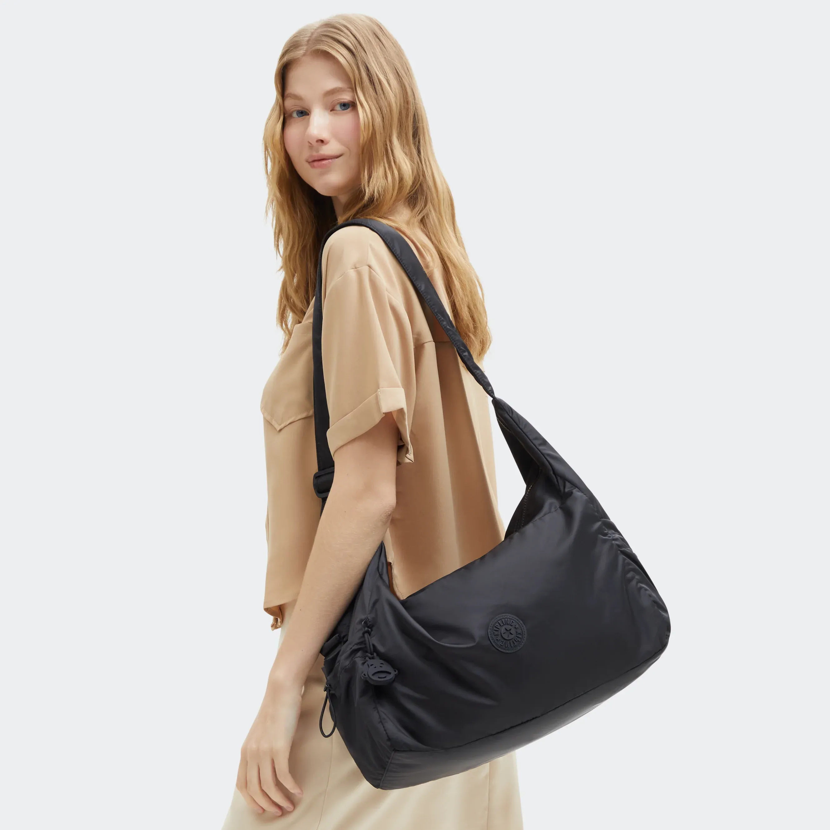 Gwyn Smooth Satin Shoulder Bag